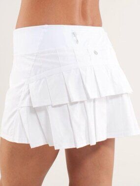 Lululemon Run: Pace Setter Skirt Skort White Sz. 4 reg